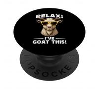 Funny Goat Farming Farmer Joke Goat Pun Relax I've Goat This PopSockets PopGrip Adhesivo