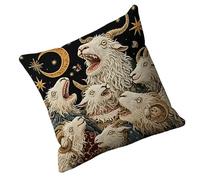 Funny Goat Pillow Covers - 45x45cm 2D Crazy Animal Hilarious Square | Scream Goats Cushion Cover for Home Dorm Apartment Bedroom Living Room Bed Sofa