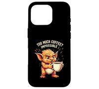 Funny Goblin Coffee Lover Too Much Caffeine Impossible Carcasa para iPhone 16 Pro