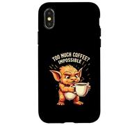 Funny Goblin Coffee Lover Too Much Caffeine Impossible Carcasa para iPhone X/XS