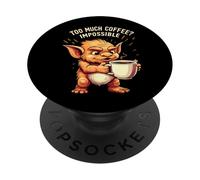 Funny Goblin Coffee Lover Too Much Caffeine Impossible PopSockets PopGrip Adhesivo