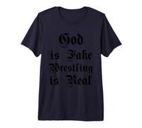 Funny God is Fake Wrestling es un Verdadero gótico Ateo humanista Camiseta Premium