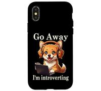 Funny Golden Retriever Corgi Go Away Soy un Perro introvertido Carcasa para iPhone X/XS