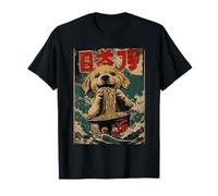 Funny Golden Retriever Ramen Noodles Japan Kanji Manga Camiseta