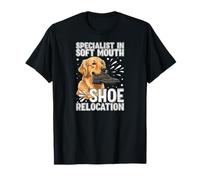 Funny Golden Retriever Soft Mouth Shoe Relocation Dog Camiseta