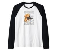 Funny Golden Retriever Soft Mouth Shoe Relocation Dog Camiseta Manga Raglan