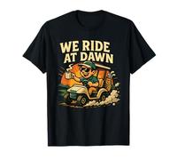 Funny Golf Cart We Ride at Dawn Golf Humor tee Camiseta