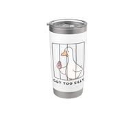 Funny Goose Got too tonto tras las rejas Ganso Niños pequeños Vaso térmico de acero inoxidable de doble pared