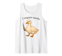 Funny Goose I Require Snacks Animal Mamá Papá Camiseta sin Mangas