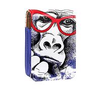 Funny Gorila Monkey I Am Cool - Estuche portátil para lápices de labios, mini caja de almacenamiento de lápiz labial con espejo para mujer, Varios colores, 9.5x2x7 cm/3.7x0.8x2.7 in