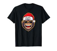 Funny Gorilla Christmas Santa Hat Sunglasses Holiday Xmas Camiseta