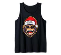 Funny Gorilla Christmas Santa Hat Sunglasses Holiday Xmas Camiseta sin Mangas