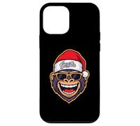 Funny Gorilla Christmas Santa Hat Sunglasses Holiday Xmas Carcasa para iPhone 12 Mini