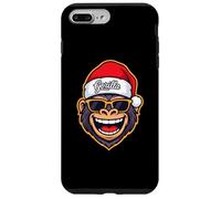 Funny Gorilla Christmas Santa Hat Sunglasses Holiday Xmas Carcasa para iPhone 7 Plus/8 Plus