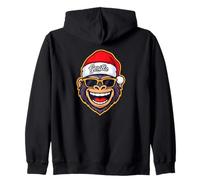 Funny Gorilla Christmas Santa Hat Sunglasses Holiday Xmas Sudadera con Capucha