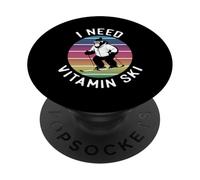 Funny Gorilla Downhill Esquí Alpino Esquiador Necesita Vitamina esquí PopSockets PopGrip Adhesivo