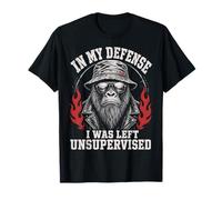 Funny Gorilla In My Defense I Was Left Unsupervised Apparel Camiseta