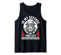 Funny Gorilla In My Defense I Was Left Unsupervised Apparel Camiseta sin Mangas