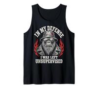 Funny Gorilla In My Defense I Was Left Unsupervised Apparel Camiseta sin Mangas
