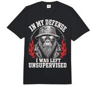 Funny Gorilla In My Defense I Was Left Unsupervised Apparel Comfort Colors Adult Heavyweight T-Shirt