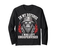 Funny Gorilla In My Defense I Was Left Unsupervised Apparel Manga Larga