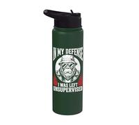 Funny Gorilla In My Defense I Was Left Unsupervised Apparel Stainless Steel Insulated Water Bottle
