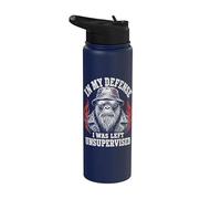Funny Gorilla In My Defense I Was Left Unsupervised Apparel Stainless Steel Insulated Water Bottle