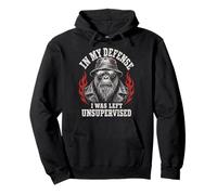 Funny Gorilla In My Defense I Was Left Unsupervised Apparel Sudadera con Capucha