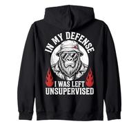 Funny Gorilla In My Defense I Was Left Unsupervised Apparel Sudadera con Capucha