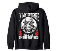 Funny Gorilla In My Defense I Was Left Unsupervised Apparel Sudadera con Capucha