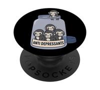 Funny Gorilla - Tarro antidepresivo para niños y niñas PopSockets PopGrip Adhesivo