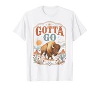Funny Gotta Go Buffalo Animal Bisonte Arte del Desierto Occidental Camiseta