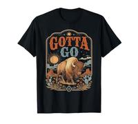 Funny Gotta Go Buffalo Animal Bisonte Arte del Desierto Occidental Camiseta