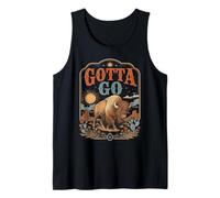 Funny Gotta Go Buffalo Animal Bisonte Arte del Desierto Occidental Camiseta sin Mangas
