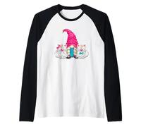 Funny Grandma GNOME For Women Or Cat Mom and Crazy Cat Lady Camiseta Manga Raglan