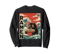 Funny Graphic Vintage Cat Ramen Japanese Ukiyo-e Woodblock Sudadera