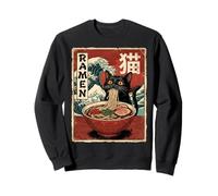 Funny Graphic Vintage Cat Ramen Japanese Ukiyo-e Woodblock Sudadera