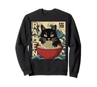Funny Graphic Vintage Cat Ramen Japanese Ukiyo-e Woodblock Sudadera