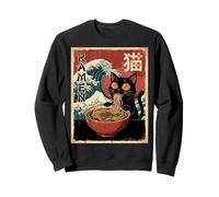 Funny Graphic Vintage Cat Ramen Japanese Ukiyo-e Woodblock Sudadera