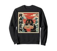 Funny Graphic Vintage Cat Ramen Japanese Ukiyo-e Woodblock Sudadera