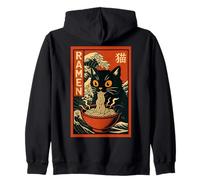 Funny Graphic Vintage Cat Ramen Japanese Ukiyo-e Woodblock Sudadera con Capucha