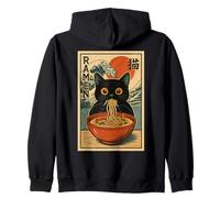 Funny Graphic Vintage Cat Ramen Japanese Ukiyo-e Woodblock Sudadera con Capucha
