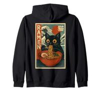 Funny Graphic Vintage Cat Ramen Japanese Ukiyo-e Woodblock Sudadera con Capucha