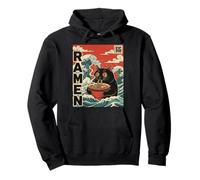 Funny Graphic Vintage Cat Ramen Japanese Ukiyo-e Woodblock Sudadera con Capucha