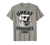Funny Great Pyrenees Dog Graphics Co. Gran Pirineo Raza de perro Gran Pirineo Papá Camiseta Gris Talla S