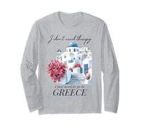 Funny Greek Tourist Souvenir Grecia Isla Griega Mujeres Niñas Manga Larga