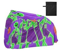 Funny Green Aliens Play - Funda impermeable para bicicleta al aire libre con agujeros de bloqueo, almacenamiento interior y exterior, funda para bicicleta eléctrica de montaña, carretera, se adapta a