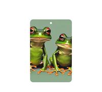 Funny Green Frogs 1 - Ambientador para coche, diseño de ranas verdes, 10 piezas, hojas de ambientador con cuerda para coches y hogar