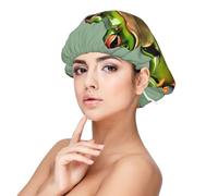 Funny Green Frogs 1 - Gorro de dormir de satén para adulto, mantiene el peinado y garantiza un sueño cómodo, 13 pulgadas, Negro -, talla única