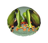 Funny Green Frogs 1 - Gorro de ducha para mujer, ligero, reutilizable, suave, impermeable, a prueba de fugas.